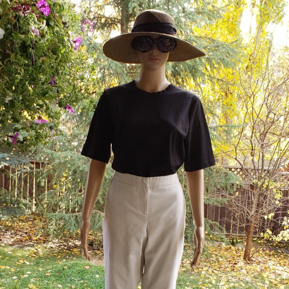 Essential item! DKNY, boyfriend cut beige khakis, size: 12 - Picture 5 of 9